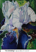 Iris Unfolding, Dye on Silk